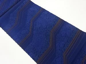 横段に抽象草花模様織出し全通洒落袋帯